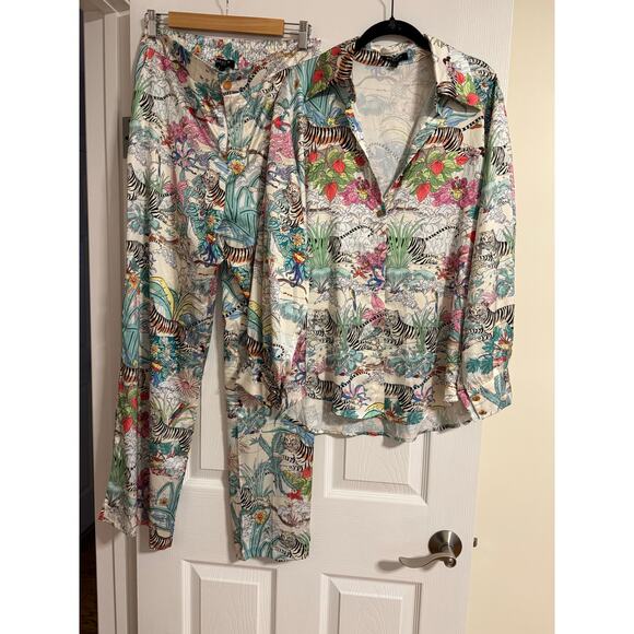 Beulah Silky Animal Print 2pc set size L - Picture 1 of 7